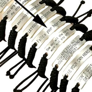 Follow your‎ heart silver tone braided inspiration adjustable bracelet